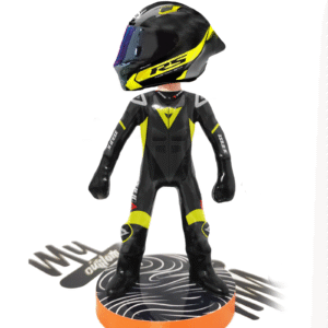 Figura individual piloto moto Gp Vestimenta Profesional + Réplica de casco a Elección